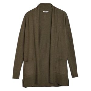 Stitch Fix x Pink Clover Olive Green Penton 2 Pocket Open Cardigan Size XS NWOT